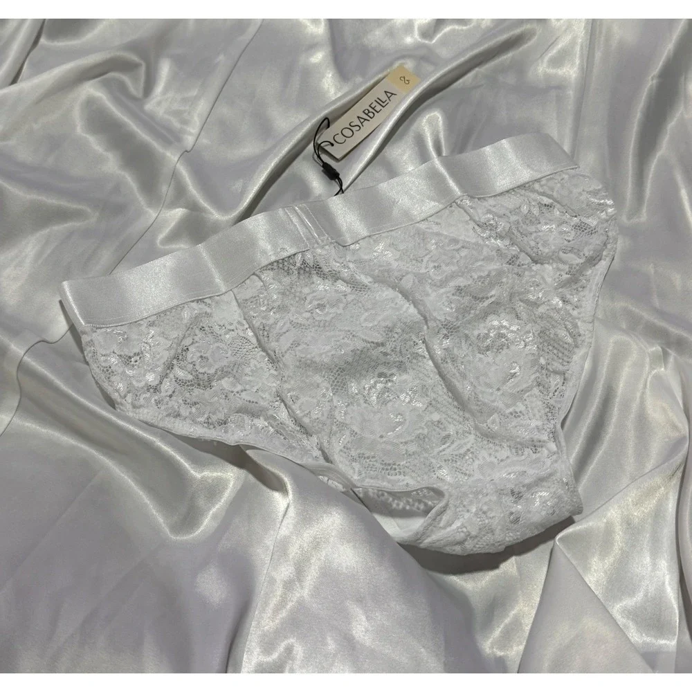 Cosabella Never‎ Say Never Mens Sports Brief White Lace Underwear size XL